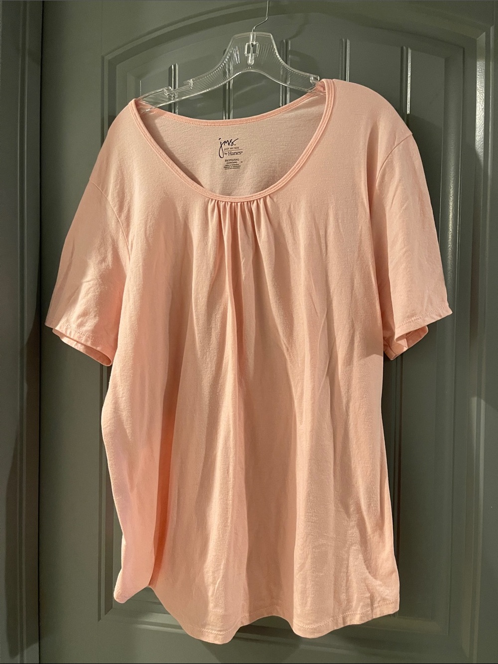 JMS Collection By Hanes Light Peach Scoop Neck Short Sleeve Top
